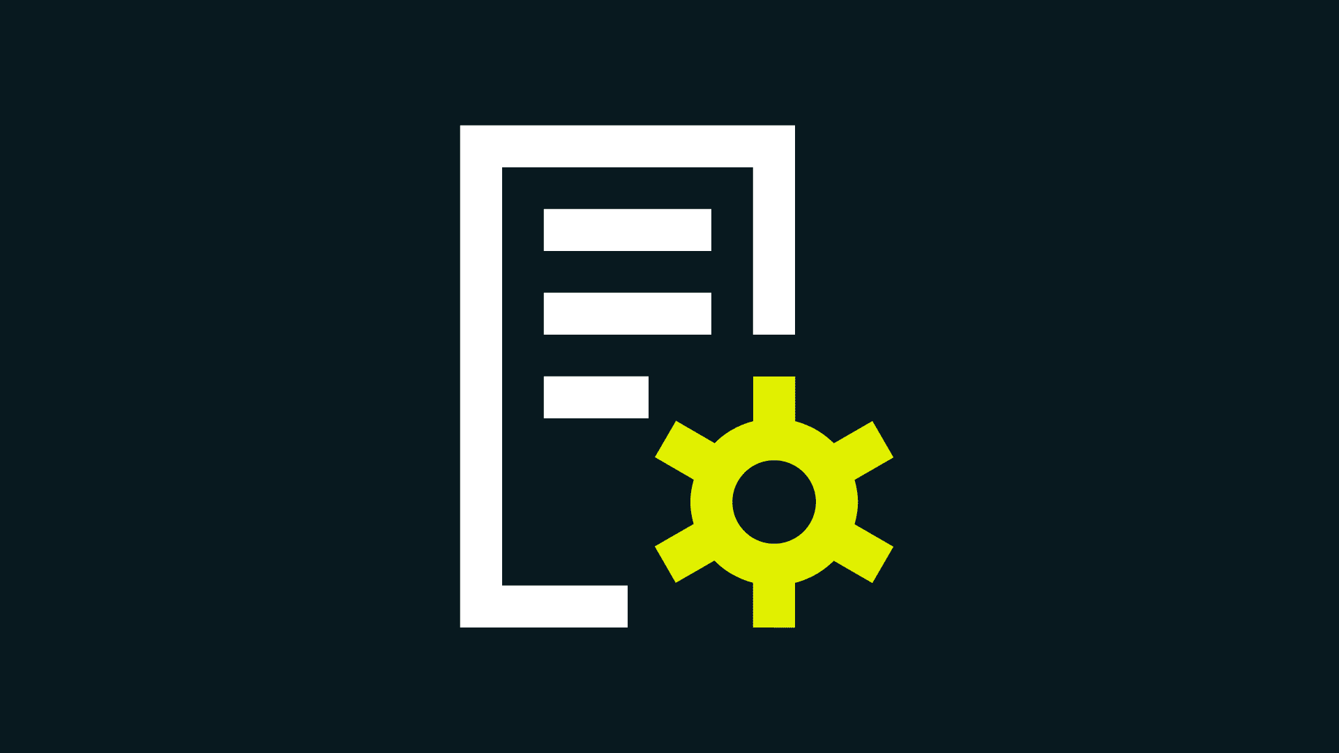 Icon document and gear