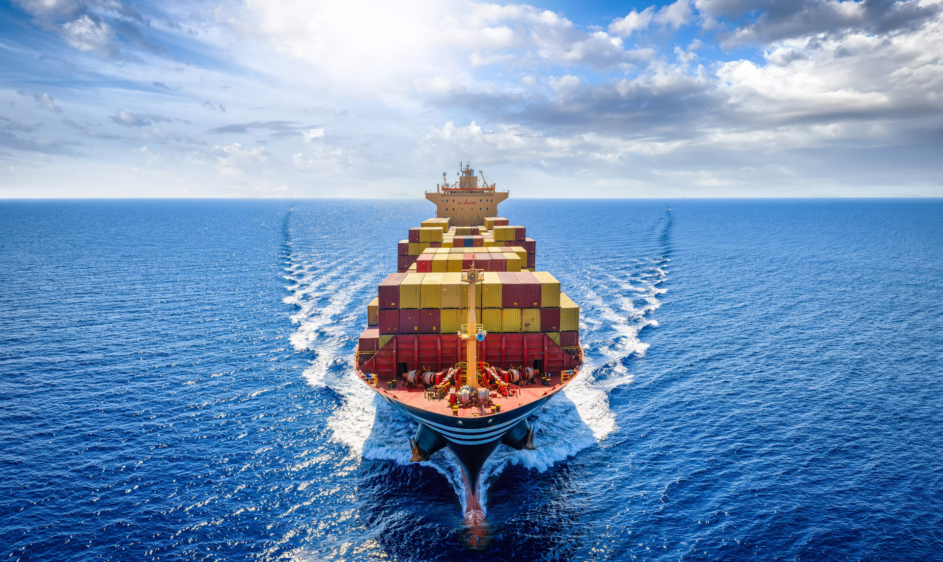 Marine frontview container cargo vessel Marine frontview container cargo vessel